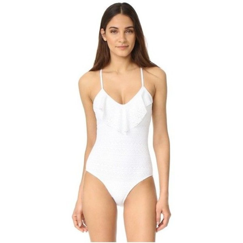 Shoshanna Ruffle Maillot One Piece Swimsuit